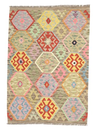 106X155 Alfombra Kilim Afghan Old Style Oriental Marrón/Naranja (Lana, Afganistán) Carpetvista