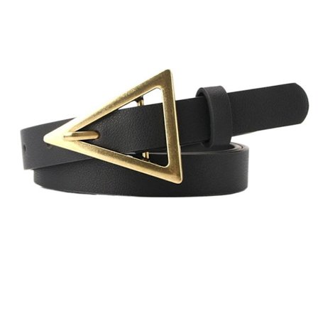 Kvinder Kvinde Dame Bælter Trekant Spænde Bælte SORT