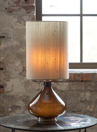 Flavia bordlampe H70 - negra m/seda gris verde skjerm