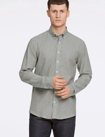 Lindbergh Linen/Cotton Shirt L/S - Green - L