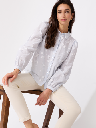 MATCH - Johanne blondeskjorte - Marie Philippe - Str. 42 - Dame - Skjorter & Bluser - Blå - 100% bomull