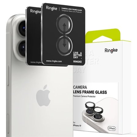 Ringke Camera Frame Protector 2-pack til iPhone 17 - Sort