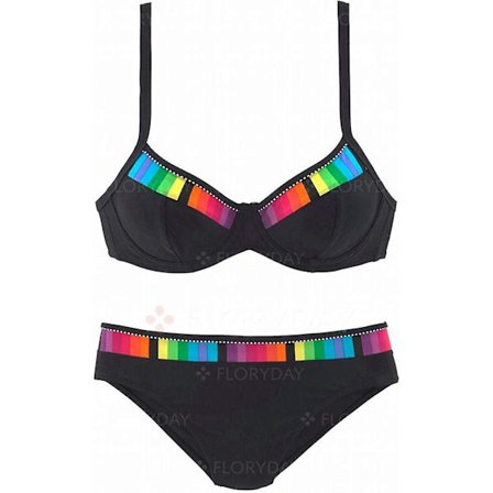 Ny Gradient Fyrfärgad Baddräkt Hög midja Baddräkt Bikini Underkläder Volang baddräkt Öppen baddräkt Hög midja Baddräkt Sexig hög midja Ope