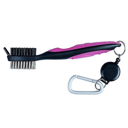 Club Groove Cleaner Kaksipuolinen Harja Klubin Puhdistustyökalu (Musta Ja Ruusunpunainen)