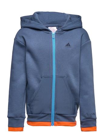 All Szn Fleece Full-Zip Track Top Hoodie Trøje Blå Adidas Performance