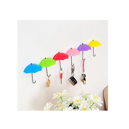 Avainkoukut, sateenvarjon seinäkoukut 6 pakkausta liimautuvia värikkäitä seinätelineitä seinäkoriste ripustuskoukku itseliimautuvat koukut keittiöön 