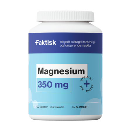 Faktisk Magnesium 350 mg tabletter, 100 stk.