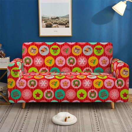 1/2/3/4 Flexibilitet Printed Snowflake Print Xmas Sofa Cover