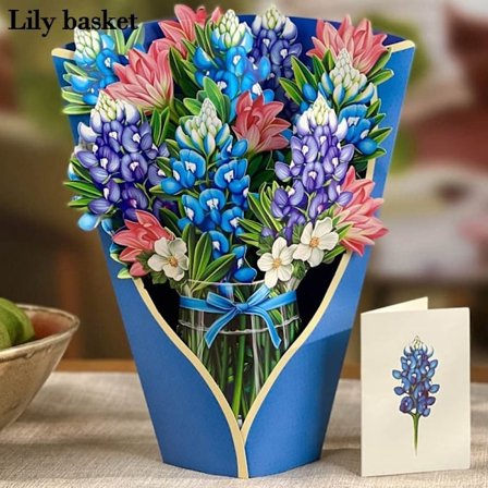 3D Pop-up bukett Papper Blommor LILY KORG LILY KORG
