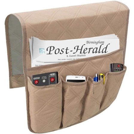 Stolsoffa fåtölj armstödsorganisatör, 5 fickor fåtöljförvaring, för surfplatta, telefon, anteckningsbok, bok, serier, TV-fjärrkontroll