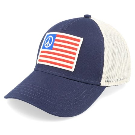 American Needle - Blå trucker Caps - USA Peace Twill Valin Ptch Ivory Navy Trucker @ Hatstore
