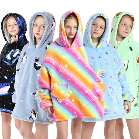 Kid Hoodie Filt Oversized Ultra Plush Fleece Filt Vinter