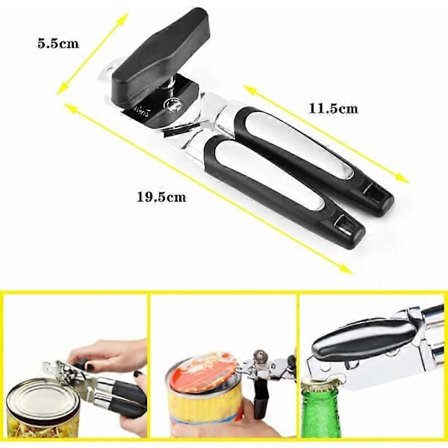 Boksåpner, Kraftig 3-i-1 Manuell Boksåpner, Glatt Kant