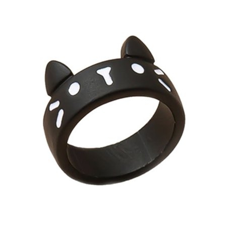 Mote Svart Kattunge Ring Anime Ring Cosplay for Kvinner Menn Barn Halloween Gave Ringer Søte Smykker for Kattring Pa