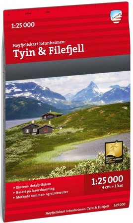 Calazo Høyfjellskart Jotunheimen: Tyin 1:25 000