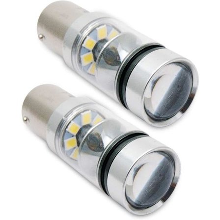 Bilbremselys, 2 stk. 12V 100W LED-revers/blinklys, Xenon hvitt lys