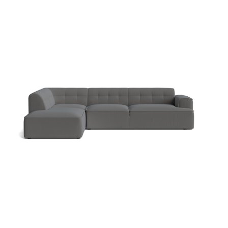 Marbella hjørnesofa, venstrevendt, Lisboa Antracit - 299x219x75cm - Slidstærk hjørnesofa i høj kvalitet - Perfekt til stuen