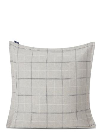 Lt Gray/Dove Checked Cotton Flannel Pillowcase Grey Lexington Home