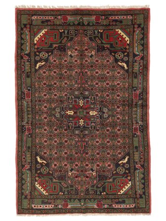 Tappeto Persiano Koliai 150X230 Nero/Rosso Scuro (Lana, Persia/Iran)
