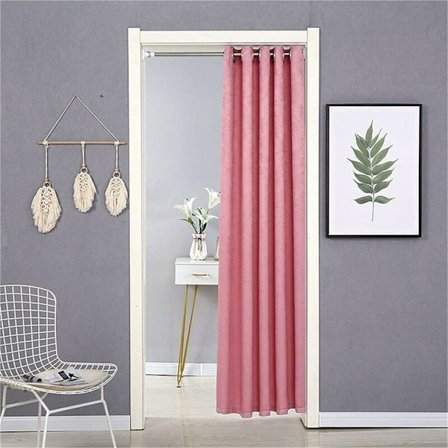 Pimennysoviverho kotiin ikkunoille ja oville, lämmöneristetty, verho kotiin ja koristeluun teleskooppitangolla, vaaleanpunainen, 120 x 190 cm KLB