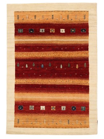 Gabbeh Loribaft Teppich Moderner Dunkelrot/Beige (Wolle, )