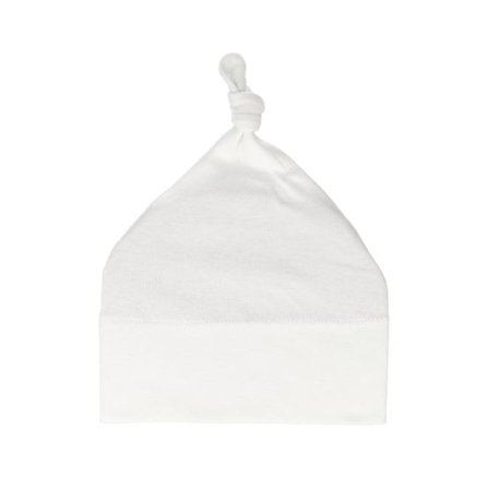 Babybugz - Vit traditionalbeanie Beanie - Kids White Baby One-knot Beanie @ Hatstore