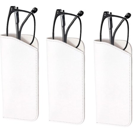 Sæt med 3 hvide bløde brilleetuier