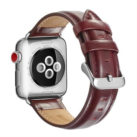 Apple Watch Series 4 44mm erstatnings urrem i kolæder - Rød Red