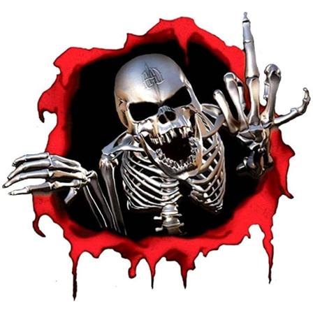 Reflekterande metalldödskalle-bilklistermärke 14 * 15 cm