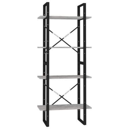 Vidaxl Bokhylla 4 Hyllplan Betonggrå 60x30x140 Cm Spånskiva Grå