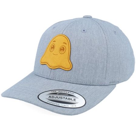 Kiddo Cap - Grå adjustable Keps - Kids Cute Blob Character Engraved Patch Heather Grey Adjustable @ Hatstore