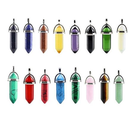 16 st Amethyst Halsband Kvinna Halsband Hänge Carnelian Halsband Oregelbunden Sten 3.2*0.8*0.8cm