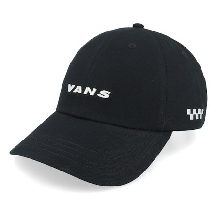Vans - Svart unconstructed Keps - Check Side Curved Bill Jockey Black Dad Cap @ Hatstore
