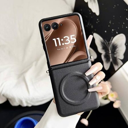 Motorola Razr 50 Ultra Magsafe Magnetisk Platt Läderfodral