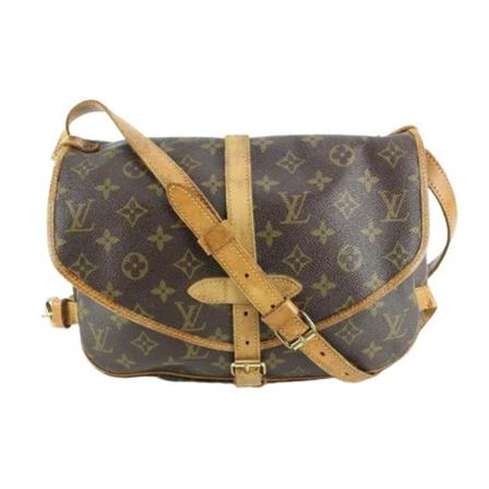 Louis Vuitton Vintage Pre-owned Saumur 30 Monogram Messenger Tas , Bruin , Dames , Maat: ONE Size Vintage Tassen