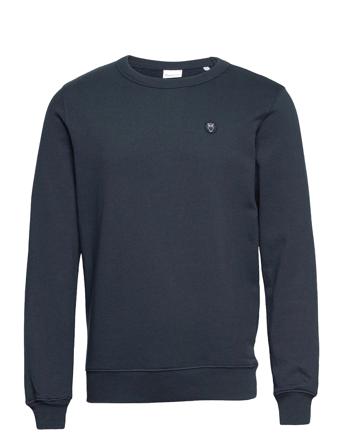 Erik Basic Badge Sweat - Gots/Vegan Tops Sweat-shirts & Hoodies Sweat-shirts Blue Knowledge Cotton Apparel