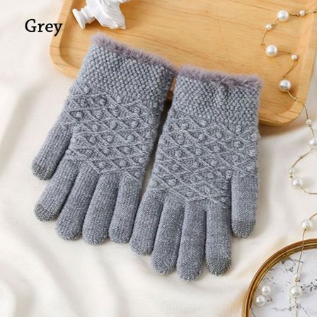Strikkede Vanter Touch Screen Handsker GRÅ