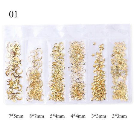 Gyllene Skal Måne Stjärna Diy Fyllnadsmaterial Filler Epoxiharts Smyckestillverkning