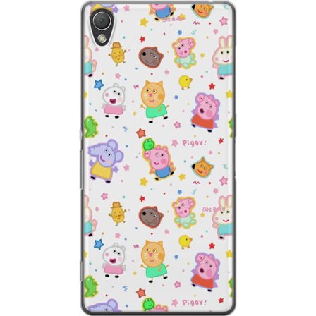 Kompatibelt Mobildeksel til Sony Xperia Z3 Fargerike tegneserie dyrekarakterer i en leken stil med stjerner og prikker på en lys bakgrunn