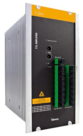 Televes 234228 Optinen vahvistin 8-suuntainen, lähtötaso 20 dBm, Antennimateriaalit