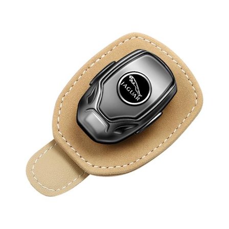 Egnet til Jaguar Car Solbriller Holder, Læder Briller Holder Briller Holder til Bil Solskærm