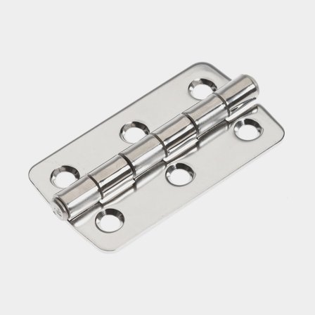 Bisagra de borde Roca, 75 x 42 mm, acero inoxidable resistente a ácidos (AISI 316)