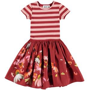 Molo Windy Petals GOTS Cissa Striped Floral Dress 98/104 cm - Dresses - 98/104 cm - Red - Mädchen