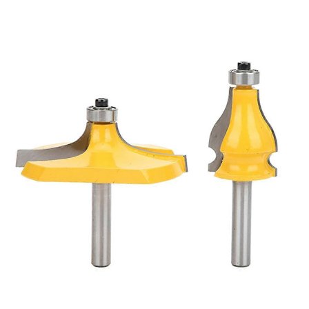 2 stk. 8 mm skaft håndliste & bordkant overfræser bitsæt træbearbejdning fræser med leje