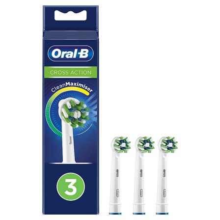 Oral-B Cross Action Børstehoveder 3 stk, Medicin & Pleje, Tandbørster, Børstehoveder