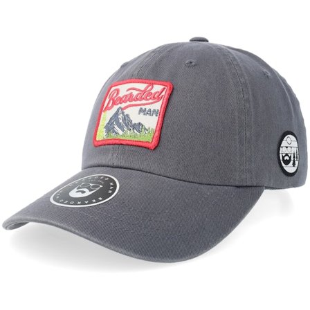 Bearded Man - Grijs unconstructed Cap - Bm Mountain Low Profile Garment Wash Grey Dad Cap @ Hatstore