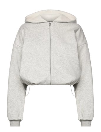 Weekday Oversized Fleece Zip Hoodie - Grey - XS
