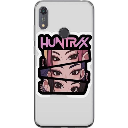 Yhteensopiva Puhelinkuori Huawei Y6s (2019) K-pop-inspiroitunut futuristinen tyttöryhmä neonvaloissa ja kosminen sci-fi-kohtaus