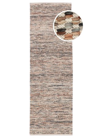 Pebbles 100X300 Small Rust Red/Brown Runner Wool Rug