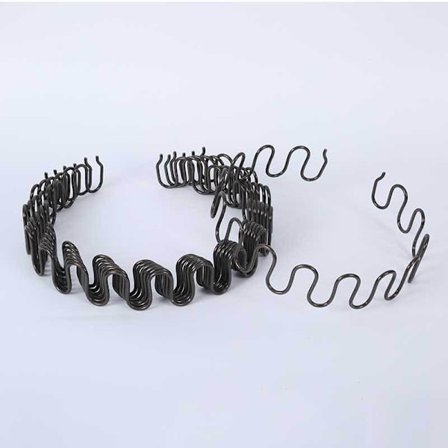 1 sofafjær Serpentinspenningsfjær fjærbue fjær flat fjærbalansekrok Spenne fjærklemme Reparasjonssofa Elastisk (60cm + 2 klemmer + 6 spiker)